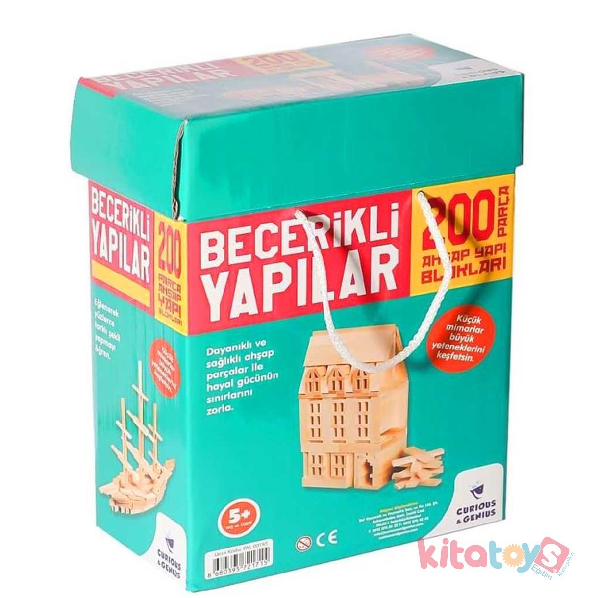 Becerikli Yapılar 200 Parça Ahşap Yapı Blokları (MindWare ORJİNAL)