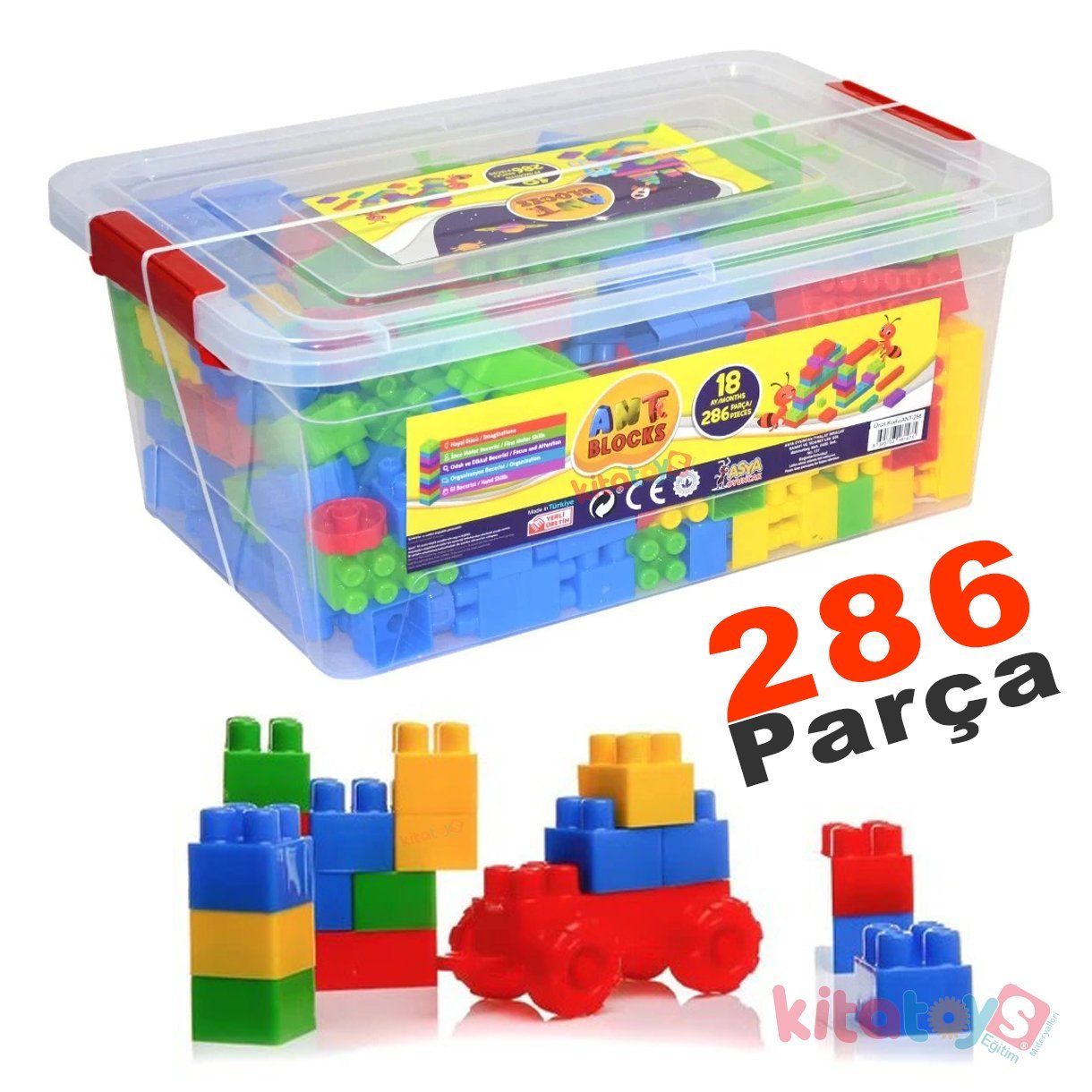 Kutulu Lego Bloklar 286 Parça (İnşa Yapı Oyuncak) ANT