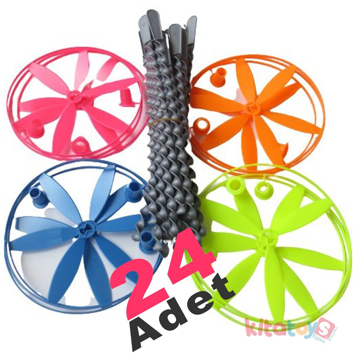 Pervane Fırfır 24 Adet BÜYÜK (Uçan Daire-Fırıldak Ufo Fır Fır) Oyuncak