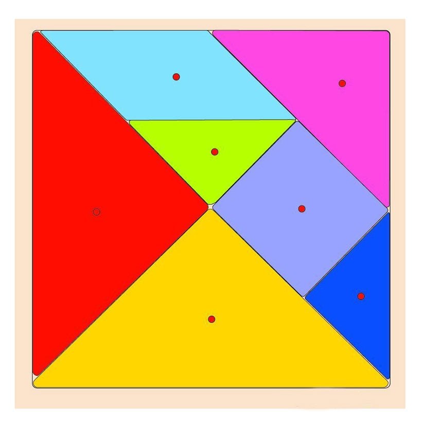 Tangram Ahşap Puzzle-Kulplu (Zeka Geliştirici Oyuncaklar)