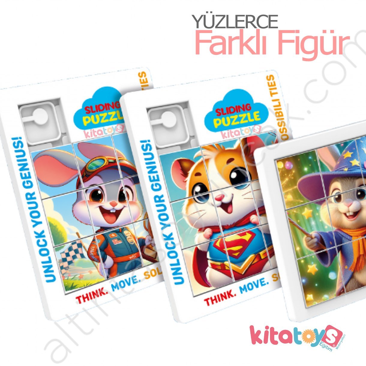 Kaydırmalı Puzzle Oyunu 3x3 Kartela Büyük Boy (Sürüklemeli) Slide