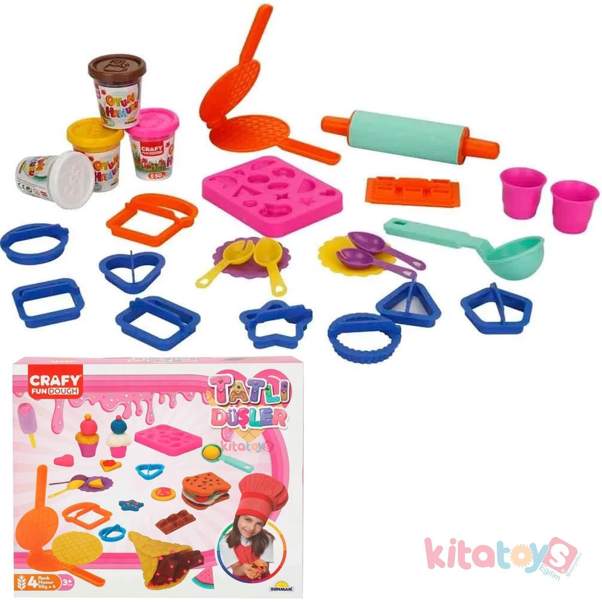 Tatlı Düşler Oyun Hamuru Seti 22 Parça (Kalıpları Kalıbı)