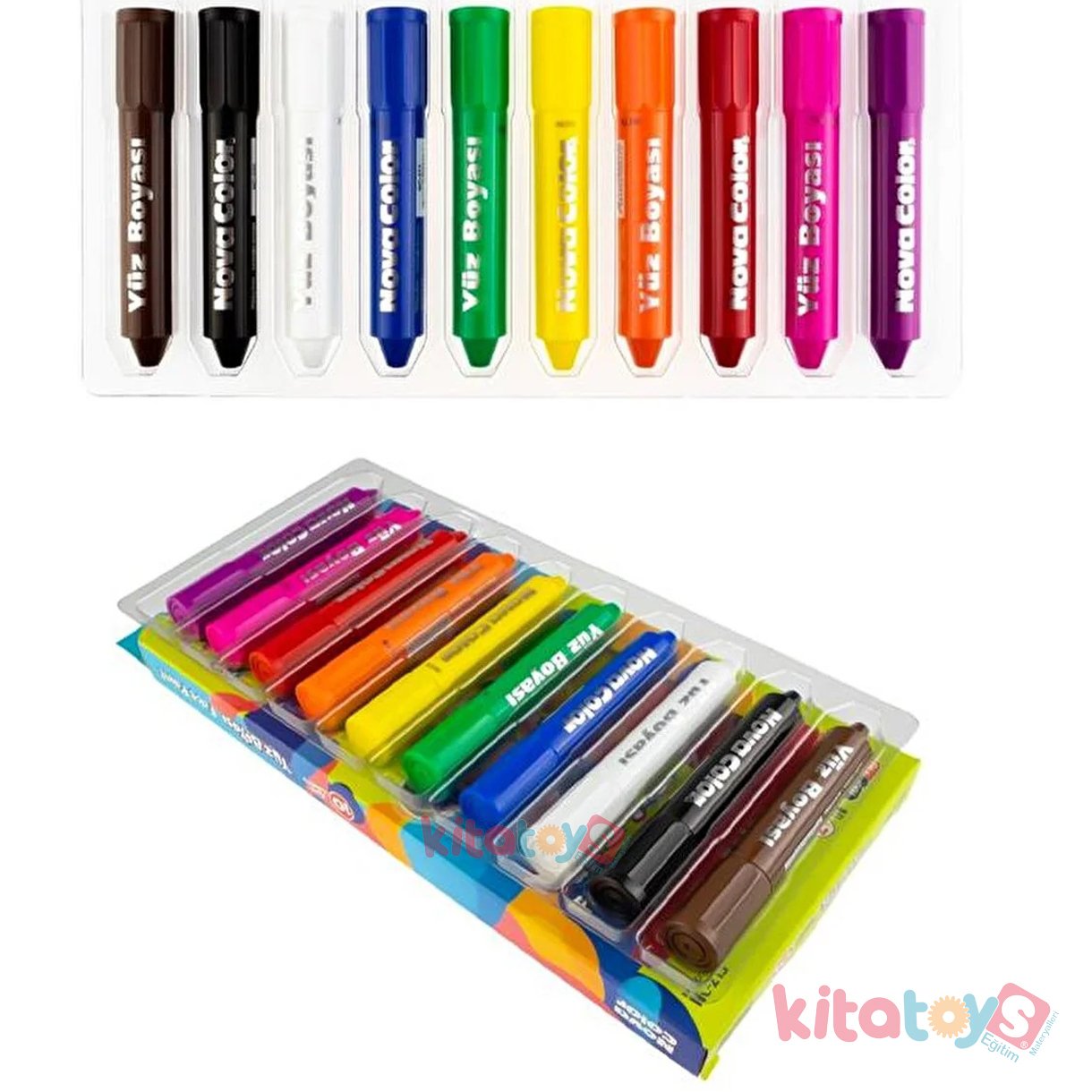 Yüz Boyası 10'Lu Ruj Kalem Tipi Boyama NC-213