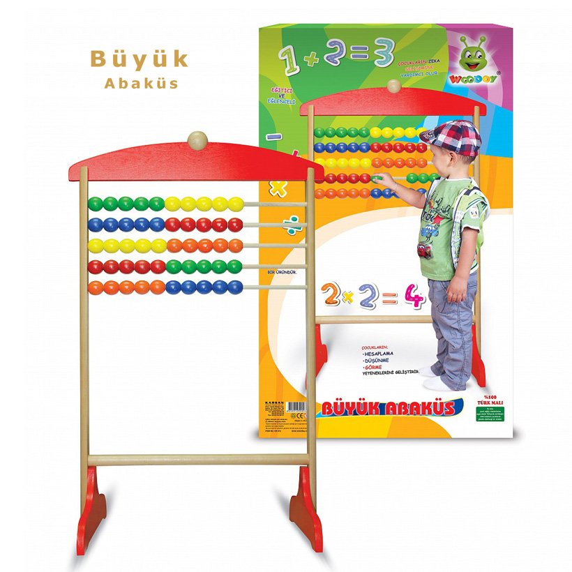 Sayı Boncuk Abaküs 50 Li Anaokulu Ahşap