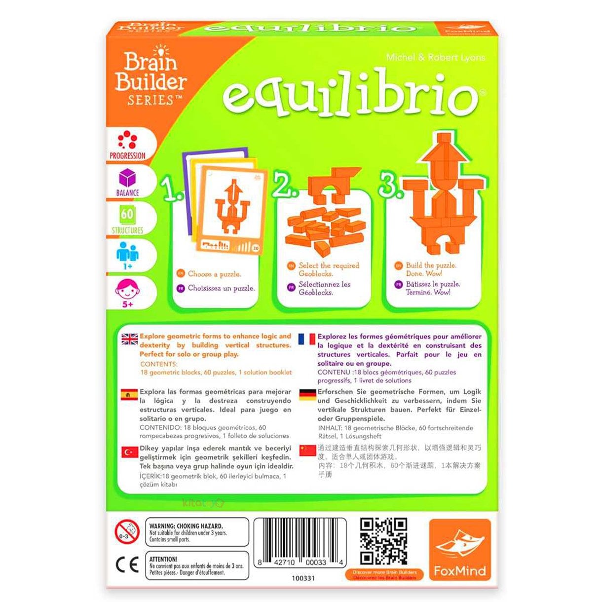Equilibrio Akıl Oyunu (Denge) 3D Boyutlu Eğitici Zeka Blokları FOXMİND 100373