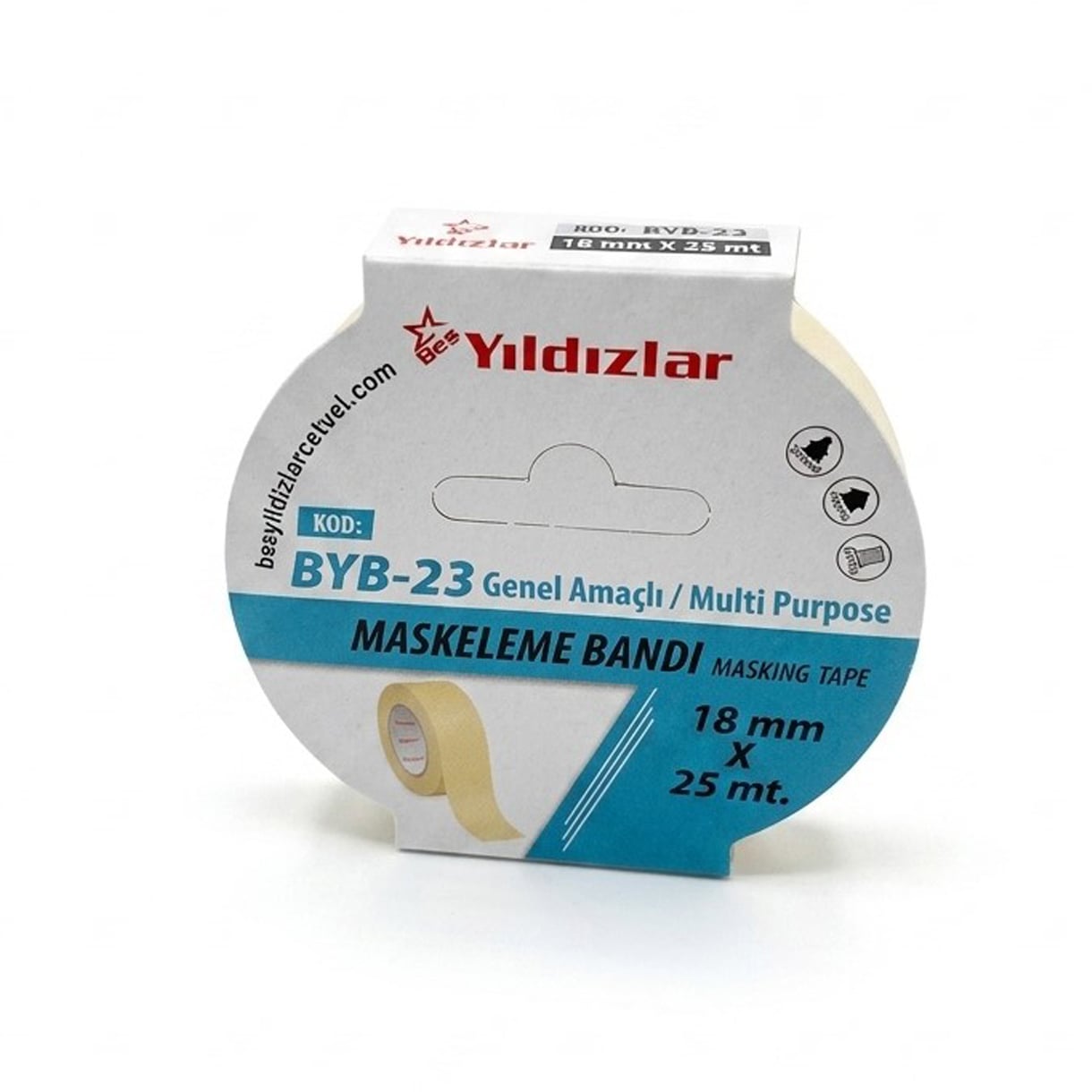 Maskeleme Bandı 18x25 Metre Kağıt Bant YILDIZLAR Bant
