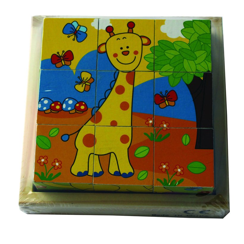 Hayvanlar Küp Puzzle (Anaokulu Ahşap Bloklar)