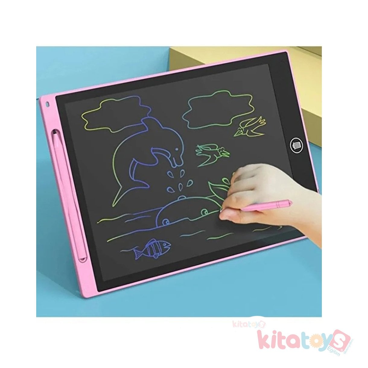 Dijital Çizim Tableti 8,5 İnç Lcd Ekranlı Kalemli Boyama Resim Yazı Tahtası