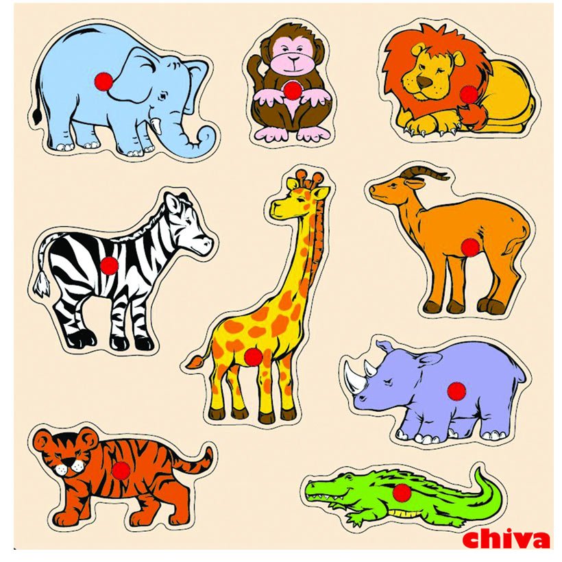 Safari Hayvanları Anaokulu Oyuncak Puzzle