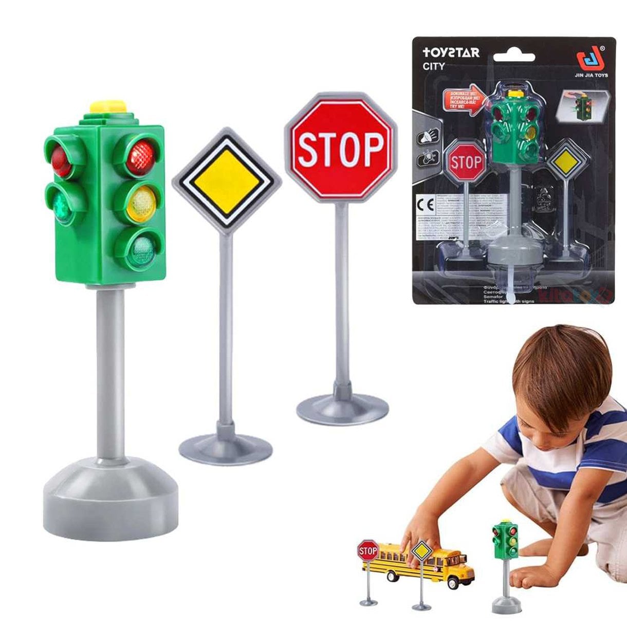 Trafik Lambası ve İşaretleri (Sesli Işıklı) Oyuncak Işıkları 666-02Q