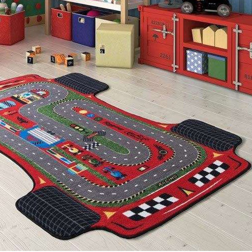 Çocuk Odası Halısı Racer Anti-Slip Confetti