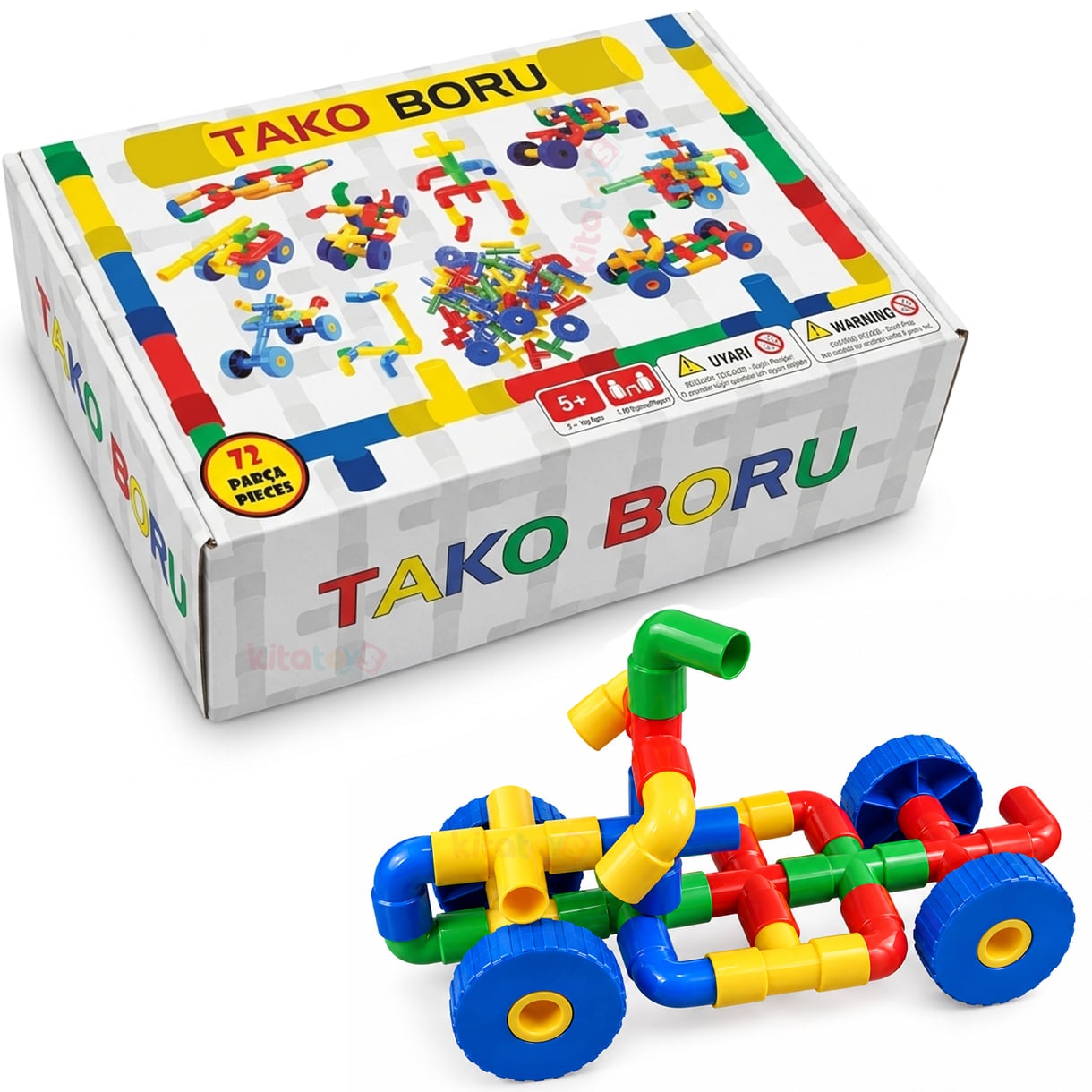 Tekerlekli Borular 72 Parça Lego (Yapı İnşa Oyuncakları) Boru Oyunu