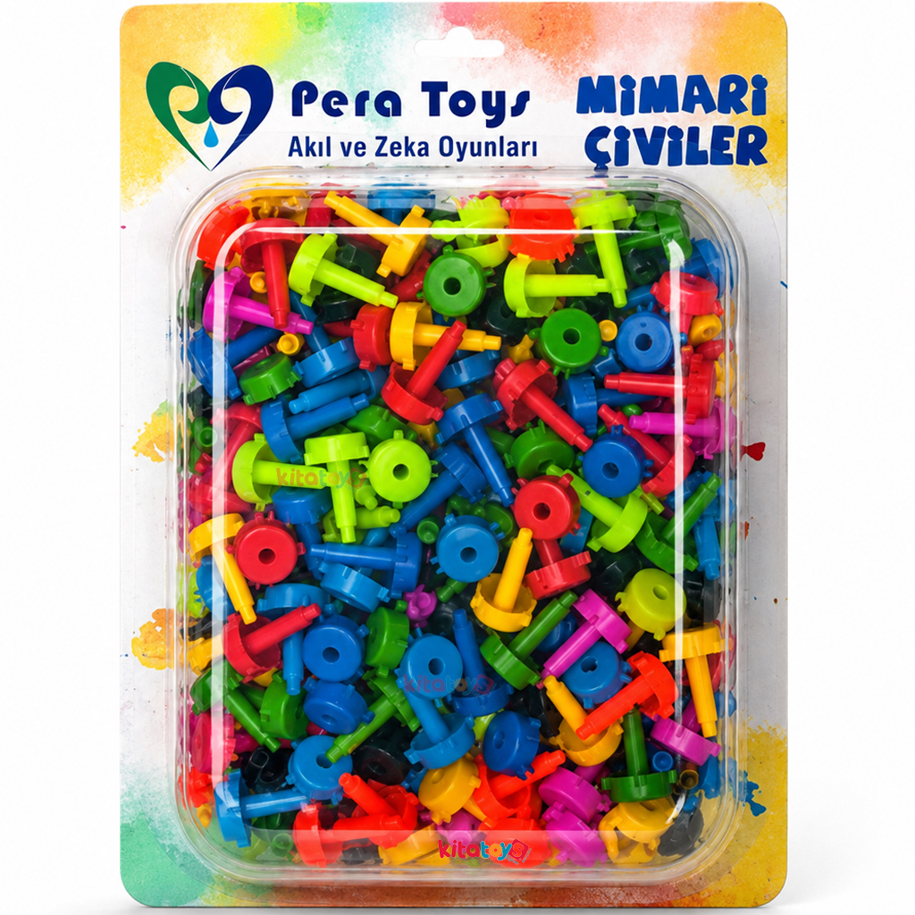 Mimari Çiviler (192 Parça) Beceri Anaokulu Oyuncakları