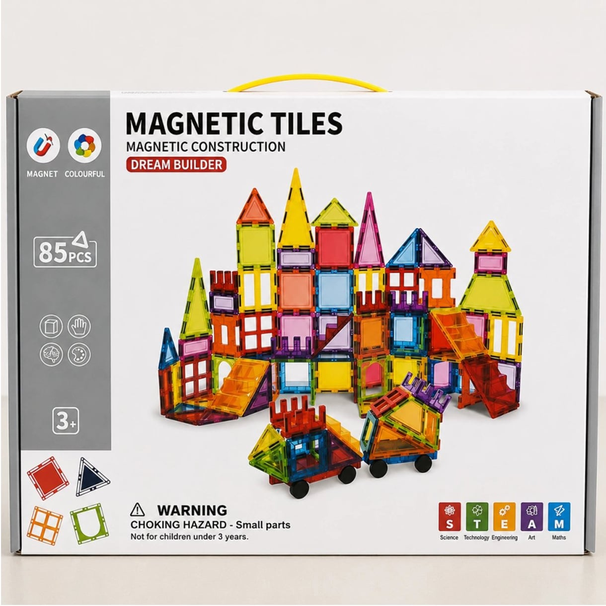 Magnetic Tiles Bloklar 85 Parça 7,5 cm 3D (Mıknatıslı Legolar) Manyetik