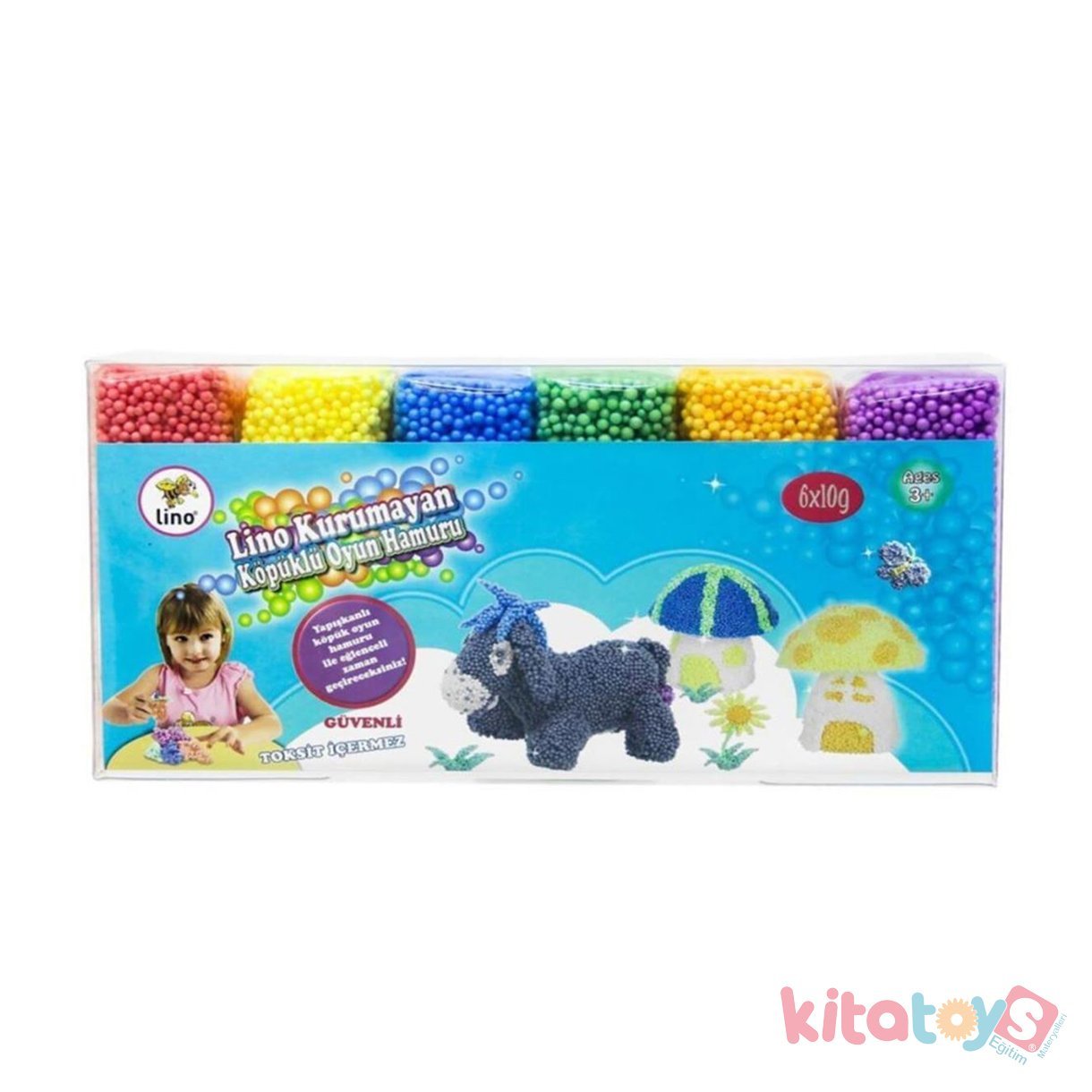 Köpüklü Oyun Hamuru 6'lı Renk Kurumayan 6x10 Gr