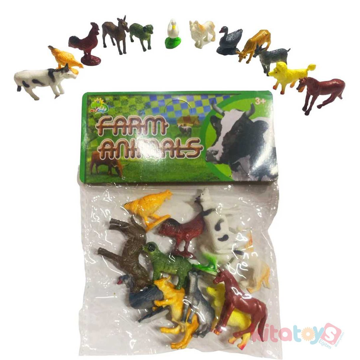 Mini Çiftlik Hayvanları Seti 12 Adet (Evcil) Küçük Boy