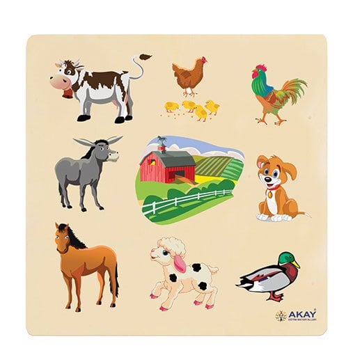 Ahşap Puzzle Çiftlik Hayvanları Eğitici Oyuncaklar