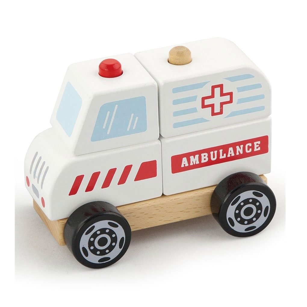 Ahşap Oyuncak Araba Ambulans Eğitici Oyuncaklar
