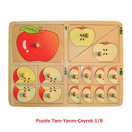 Ahşap Puzzle Tam-Yarım-Çeyrek 1/8