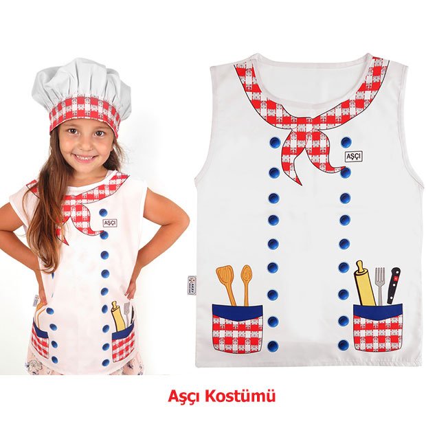 Aşçı Kostümü Kukla Köşesi Malzemeleri