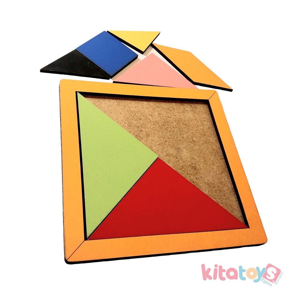 Ahşap Tangram 13x13 cm Puzzle Oyunu