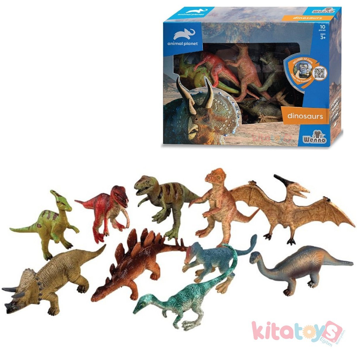 Dinozor Hayvanlar Seti 10 Adet (Dinazor) Kutulu Vardem