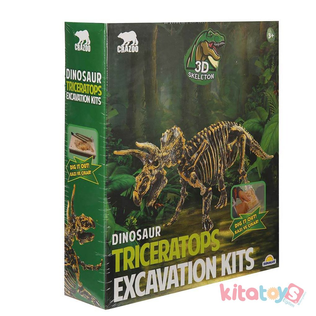 Fosil Kazı Seti (Figürlü 3D Dinozor Triceratops) Crazoo 502