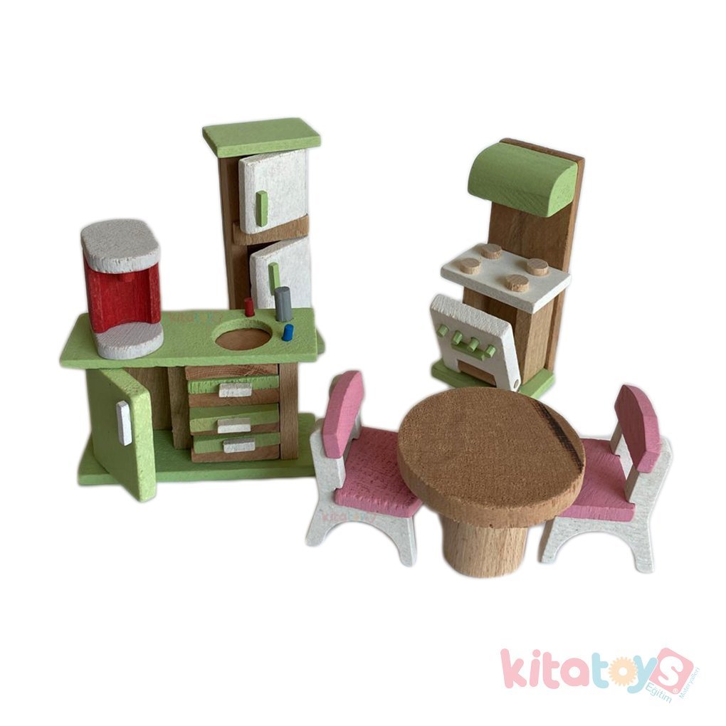 Mini Mutfak Takımı Seti (Ahşap Evcilik Oyuncakları)
