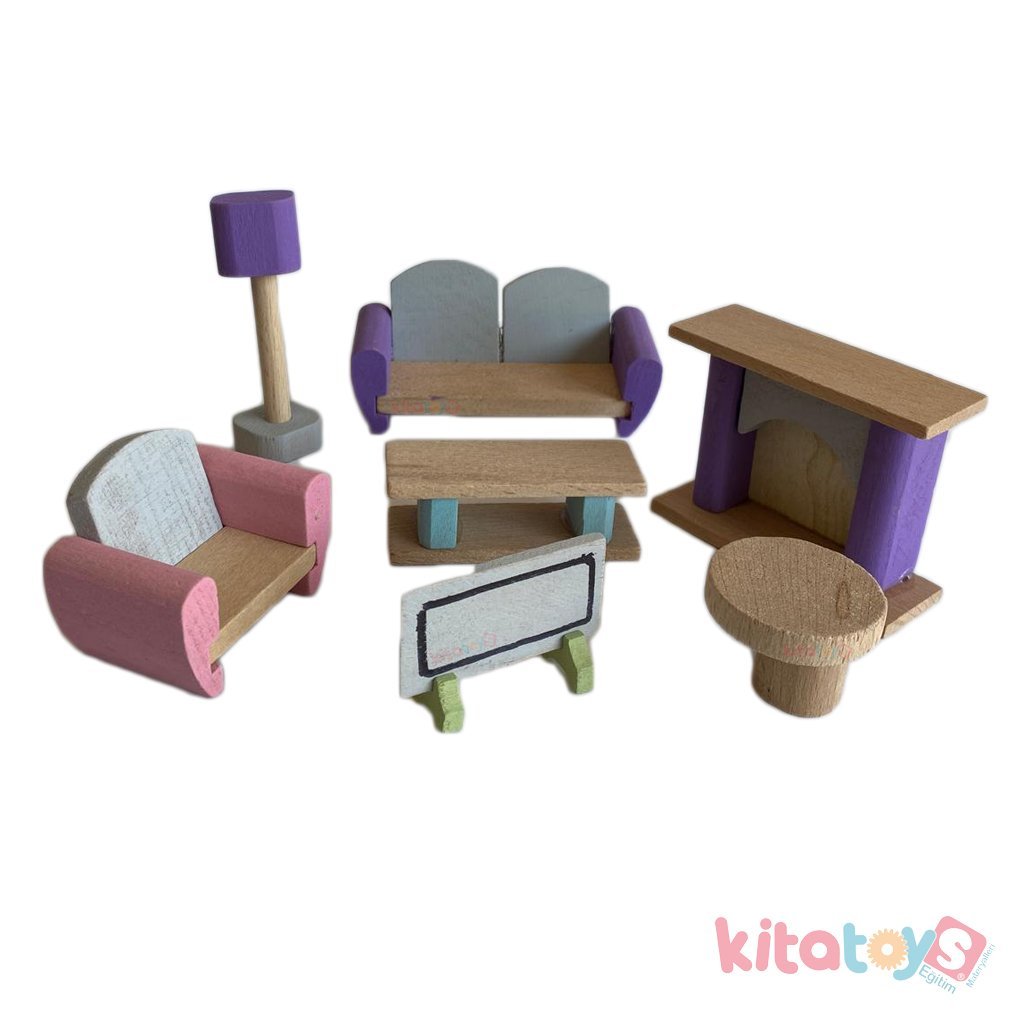 Mini Oturma Odası Takımı (Ahşap Evcilik Salon Seti)