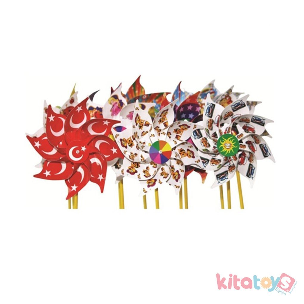 Rüzgar Gülü 8 Kanat 17 cm Çap (Baskılı Figürlü Oyuncak)