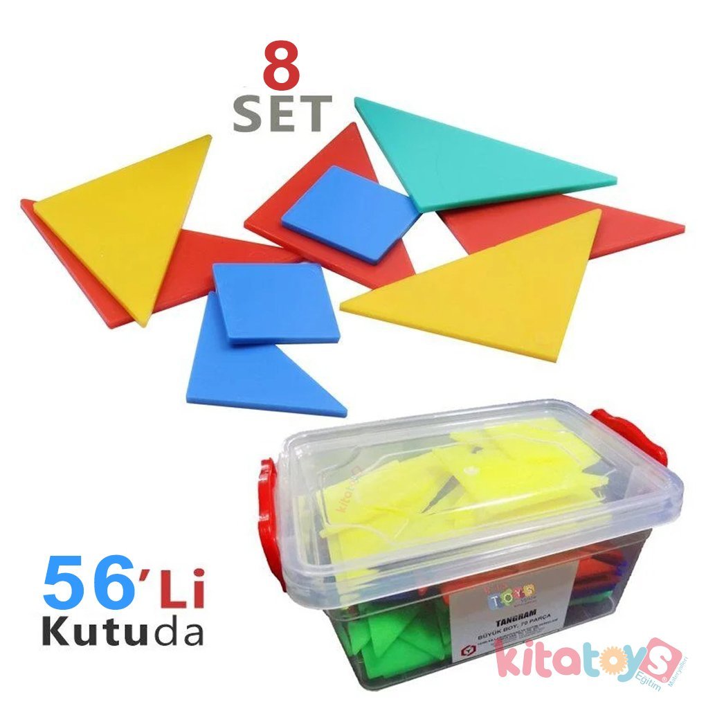 Tangram Box 56 Parça (8 Set Büyük Boy) Plastik Kutulu