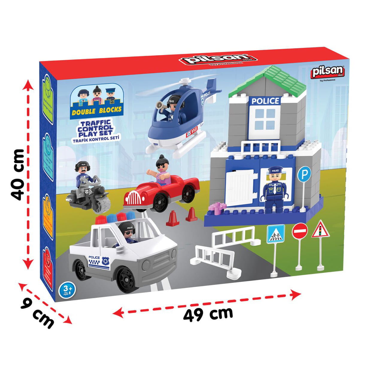 Double Blocks Trafik Kontrol Seti (Polis Meslek Araçları)