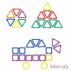 Geometrik Şekil Bağlantıları Aktivite Seti 360 Parça (Zincir Halkaları Birleştirme)