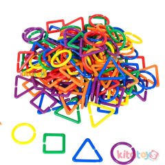 Geometrik Şekil Bağlantıları Aktivite Seti 360 Parça (Zincir Halkaları Birleştirme)