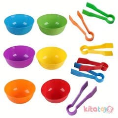 Kase Cımbız Aktarma Seti 6+6 KUTULU (12 Parça) Maşa Aktivite