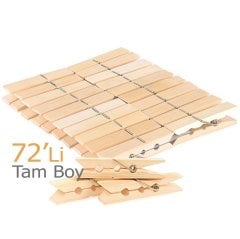 Büyük Ahşap Mandal 72'Li (70 mm Çamaşır Mandalı)