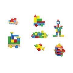 Ahşap Blok 100 Parça (Kalınlık 3 cm) Renkli