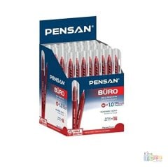 6'Lı Tükenmez Kalem BÜRO 1mm KIRMIZI 2270