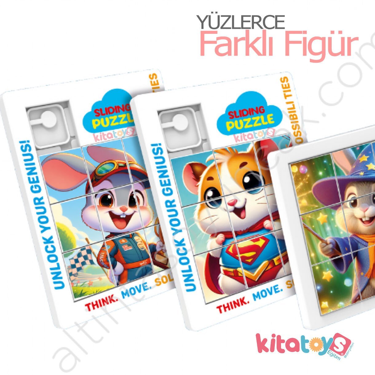 Kaydırmalı Puzzle Oyunu 3x3 Kartela Büyük Boy (Sürüklemeli) Slide