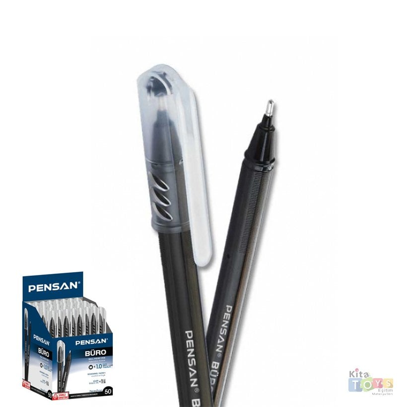 6'Lı Tükenmez Kalem BÜRO 1mm SİYAH 2270 Pensan Ball Point