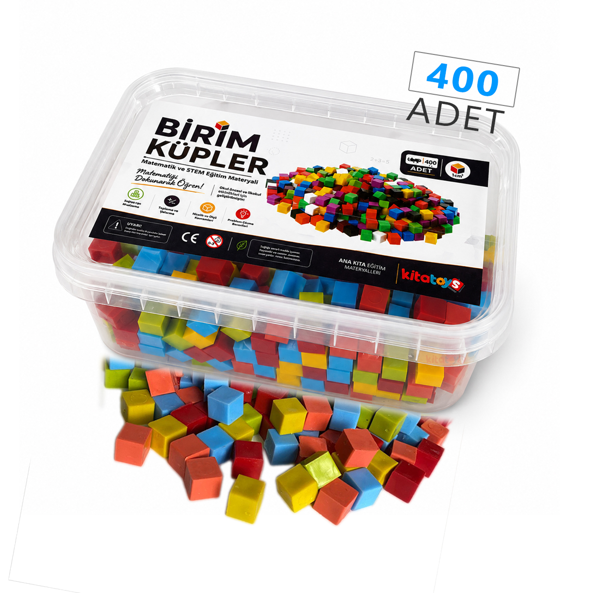 1 cm Küp Sayı Seti (400 Adet) Birim Sayma Küpü - Küpleri