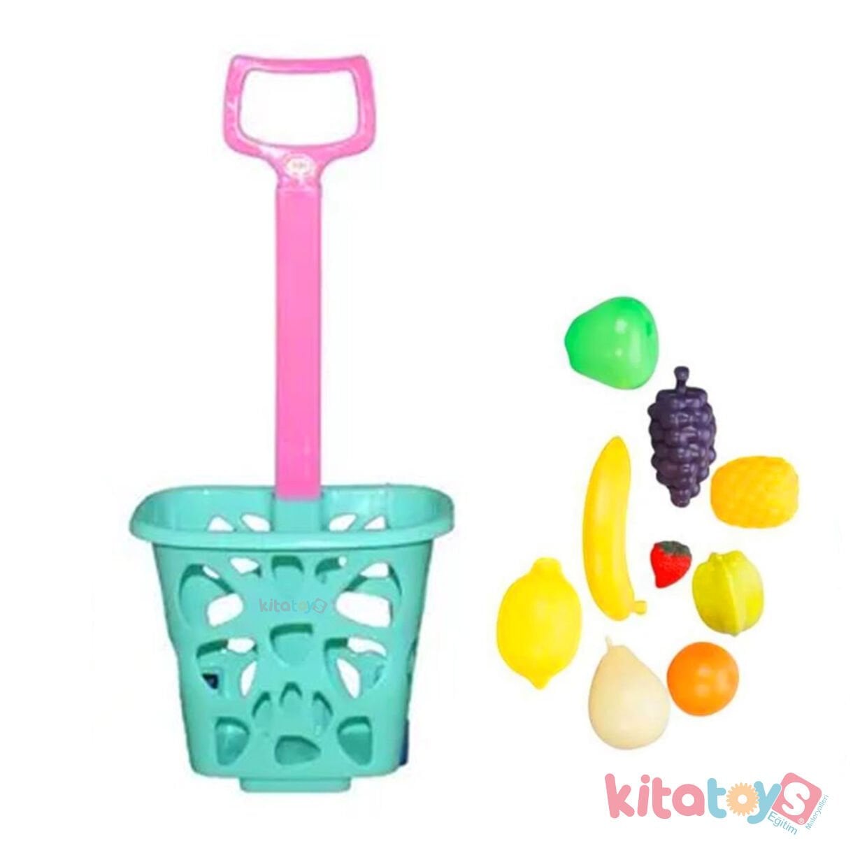 Market Arabası (Arabalı Meyve Alışveriş Seti Meslek Oyuncakları) 4045