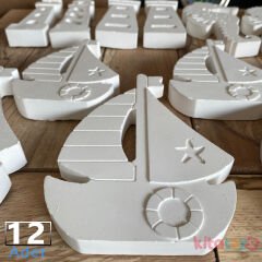 Taş Boyama DENİZ TEMALI Set 12 Adet (Sağlam Taş Tozu Arabalar) Sanat