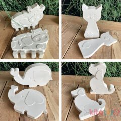 Taş Boyama Seti 12 Adet HAYVANLAR ALEMİ-Büyük Boy-(Sağlam Taş Tozu Objeleri)