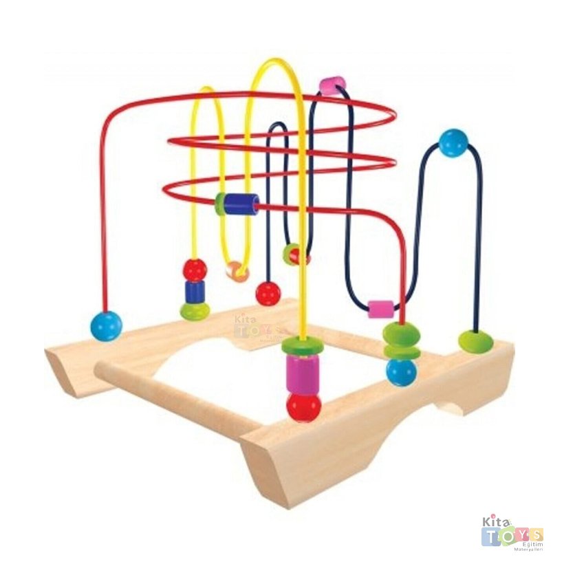 Koordinasyon Oyunu 23 cm Ahşap Boncuklu Helezon