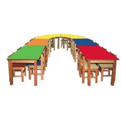 U Masa-Ahşap Ayak