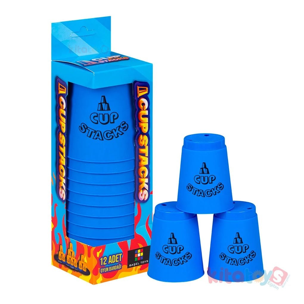Orijinal Cup Stacks 12'Li Bardak (Hızlı Bardaklar Oyunu) Ritim Bardağı Mavi