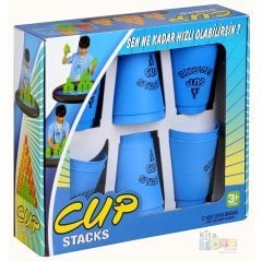 Orijinal Cup Stacks 12'Li Bardak (Hızlı Bardaklar Oyunu) Ritim Bardağı Mavi