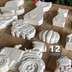 Taş Boyama 12 Adet Ali Baba ÇİFTLİK Seti (Sağlam Taş Tozu Hayvanlar Objesi)