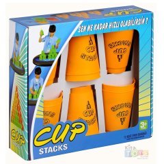 Orijinal Cup Stacks 12'Li Bardak (Hızlı Bardaklar Oyunu) Ritim Bardağı Turuncu
